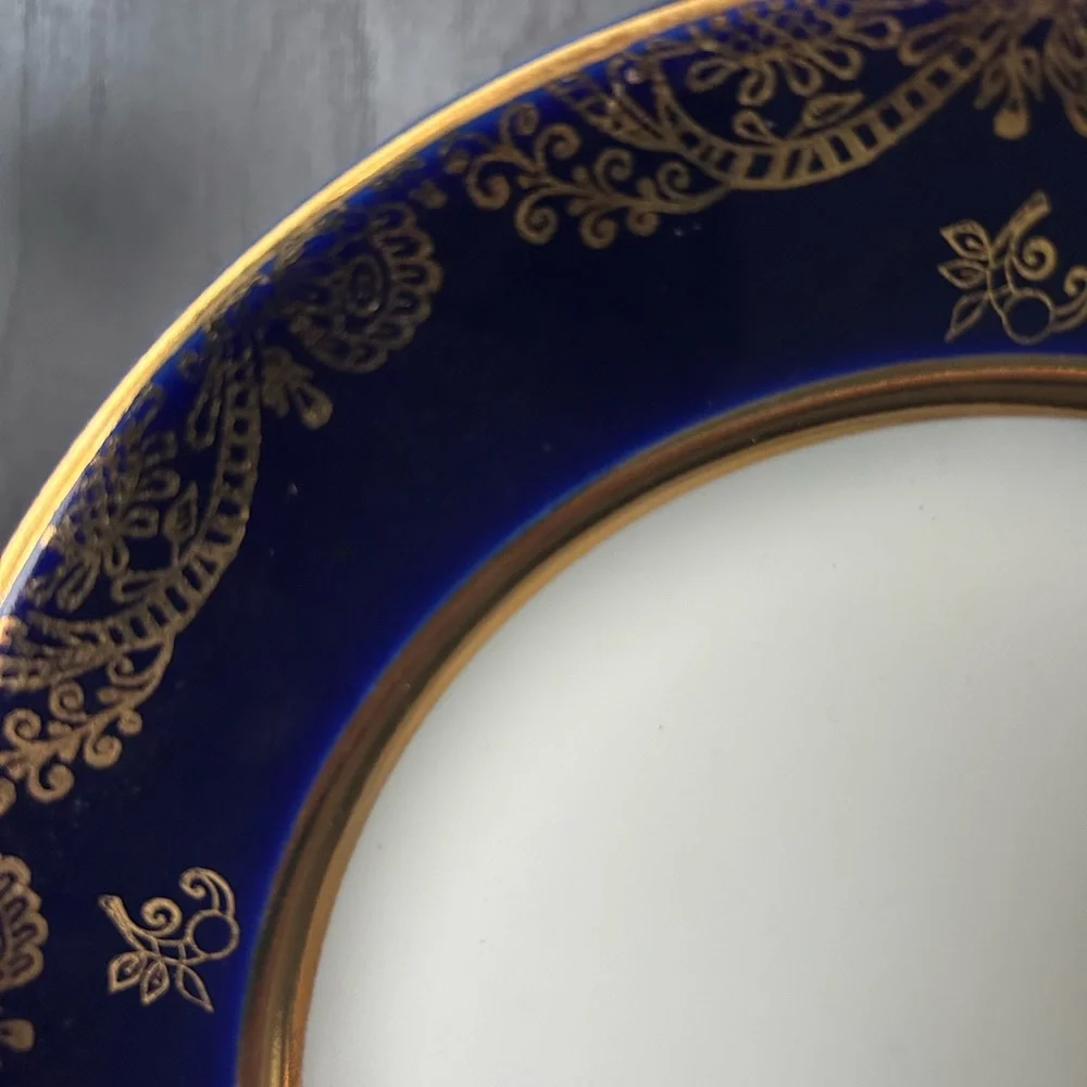 Lomonsov Plate Made USSR Cobalt Blue And Gold Elegant